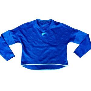 NIKE Blue V-Neck High Low Long Sleeve Shirt Size medium